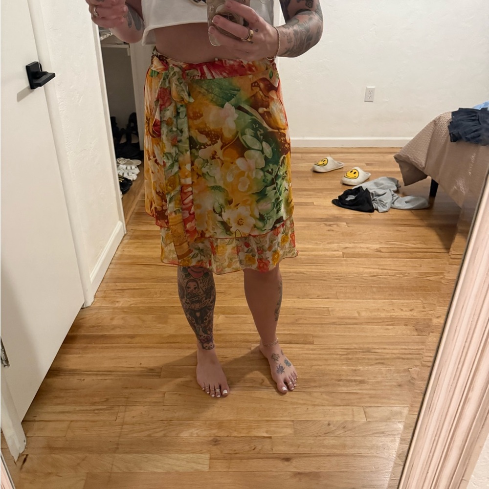 Floral Wrap Skirt - Reversible